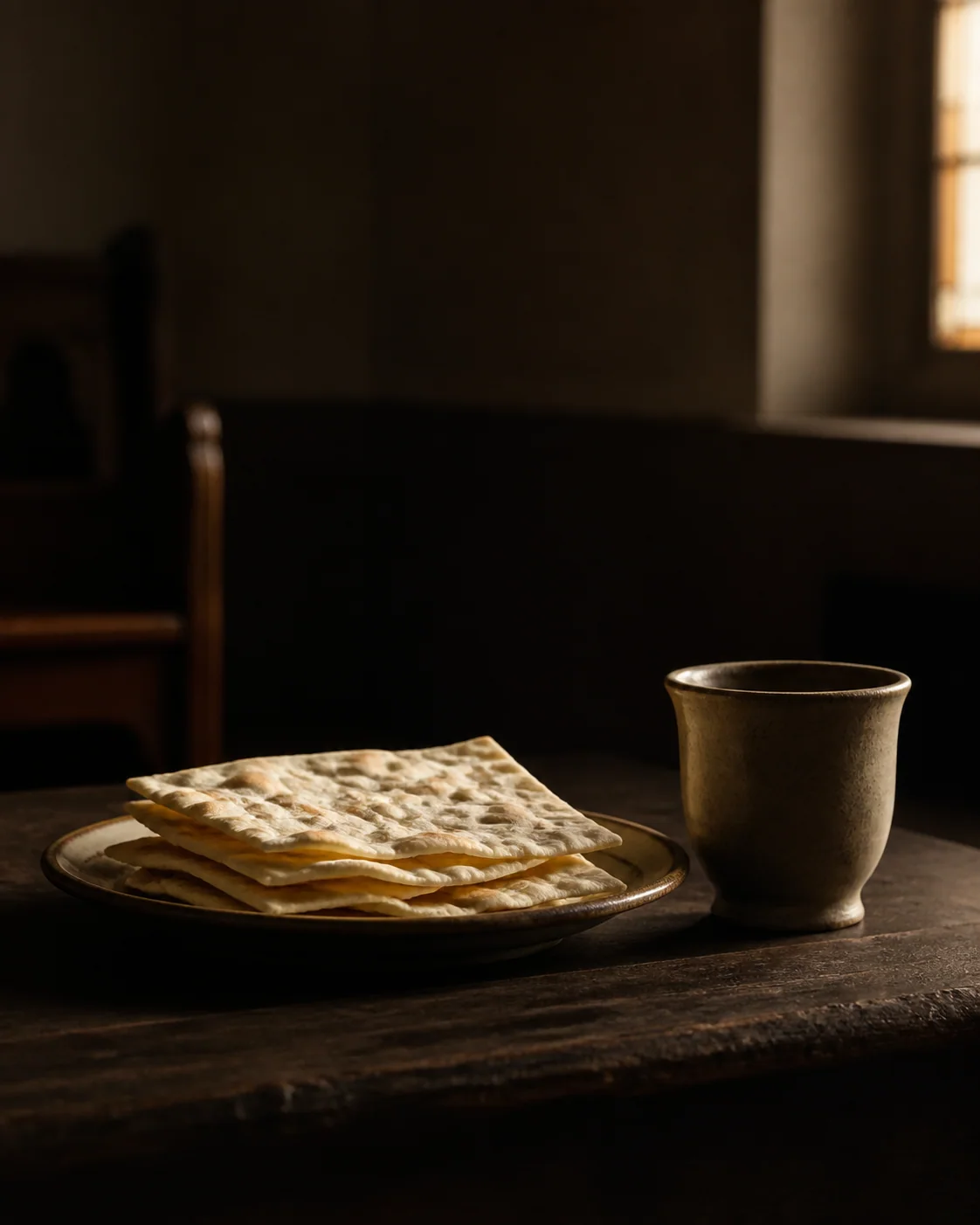 The Lord's table prepared before the service.
